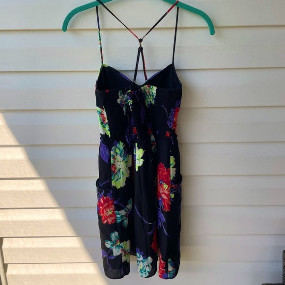 Make offer! AEO black sundress with flowers Sz X-Sm.Great condition! - Picture 2 of 9